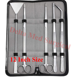 5 piezas de acero inoxidable acuario Aquascaping Kit de herramientas de paisajismo en forma de cilindro - Product Image 6