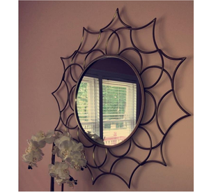 Miroir mural en laiton doré de qualité supérieure au design moderne, miroir décoratif pour salon, fournisseurs en gros - Product Image 3