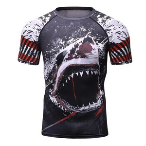 Combinaison de plongée pour hommes, protection solaire contre les éruptions cutanées, t-shirt maillot de bain moulant, manches courtes, protection UV flottante - Product Image 5