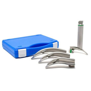 Juego de fibra óptica de laringoscopio con 4 cuchillas Macintosh #1 #2 #3 #4 Anestesia ENT - Product Image 1