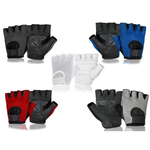 <b>MESH</b> <b>NET</b> PADDED LEATHER GYM GLOVES FITNESS CYCLING WEIGHT LIFTING SPORTS - NEW - Product Image 1