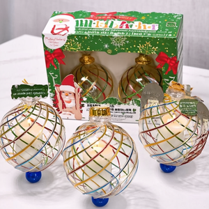 Juego de 4 Portavelas de Vidrio Dorado Hechos a Mano, Portavelas Votivos Navideños, Decoración para el Hogar - Product Image 2