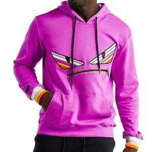 Diseño personalizado Sin bolsillo Sudadera con capucha puff estampado bordado Sudadera con capucha logotipo personalizado de gran tamaño streetwear sudaderas con capucha para hombres - Product Image 1