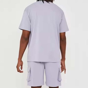 Ensemble de vêtements de sport deux pièces pour hommes, sweat-shirt et short à col rond avec logo personnalisé, jogging de style pour hommes, OEM respirant - Product Image 3