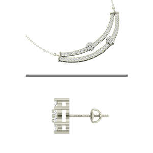 Juego de Collar y Pendientes CLARA de Plata de Ley 925 con Baño de Rodio, Joyería Fina para Mujeres y Niñas, con Cadena - Product Image 3