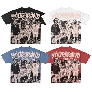 Vente en gros 100% coton T-shirts pour hommes Impression surdimensionnée brodée de haute qualité Conception de logo personnalisé - Product Image 1