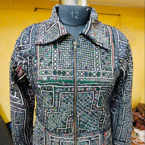 2022 Vintage Style Boho Banjara Jacket <b>for</b> Women Handcrafted Fashionable Apparel with Embroidery and Sequins Long Length - Product Image 1