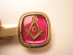 Ensemble de cadeaux maçonniques en vrac Bouton de manchette et pince à cravate en métal doré émaillé doux personnalisé Logo Boutons de manchette maçonniques ronpex de qualité supérieure - Product Image 4