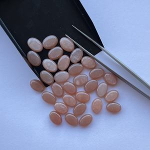 Piedras Preciosas de Cabujón Ovaladas Sueltas de Piedra Lunar Melocotón Natural de 10 mm y 20 mm, Certificadas por IGI para la Fabricación de Joyas - Product Image 5