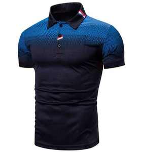Calidad 220 gramos poliéster/algodón liso teñido hombres Polo ligero transpirable de talla grande sólido Logo patrón Ringer camiseta - Product Image 2