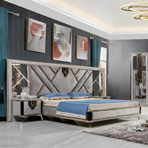 Ensemble de chambre à coucher en bois MDF classique Fresh en stock Lit King Size en cuir de luxe pour la maison ou l'hôtel Luxe - Product Image 2