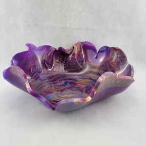 Ensaladera de resina moderna, nuevo diseño para mesa de cocina, plato de servicio sostenible, vajilla para regalo de comida, pulido hecho a mano - Product Image 2