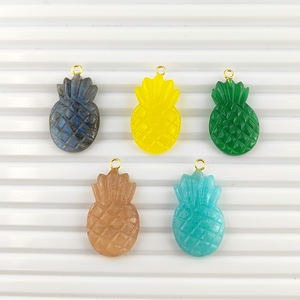 Colgante verde con forma de piña de ónix, colgante de plata tallado a mano, colgante con forma de piña, colgante de oro Vermeil - Product Image 6