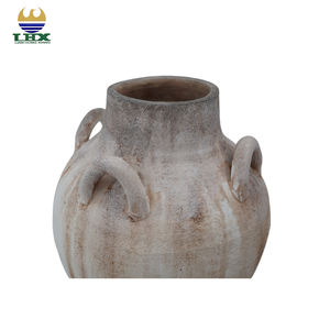 Vase en céramique artisanal, forme ronde et dodue, texture wabi-sabi, poterie vintage vieillie <span class=keywords><strong>pour</strong></span> la décoration de la maison et du jardin, vase de table - Product Image 4