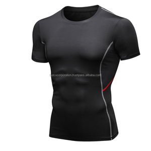 T-shirt de compression en maille unie pour homme, manches longues, écologique et respirant, vente en gros - Product Image 6