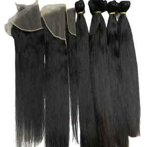 Best selling product 2023 in europe bone straight micro link human hair extensions closure Single Donor DHL FEDEX UPS