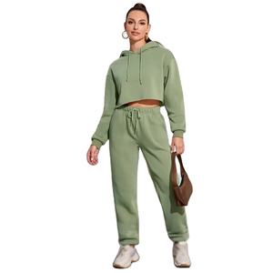 Survêtement de sport en molleton imprimé pour femmes de haute qualité, manches longues, personnalisable, 100% coton, vêtements de jogging d'entraînement - Product Image 3