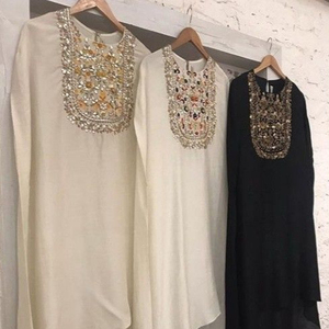 INDIEN/PAKISTANI LOURDE BRODERIE GOTTA PATTI & ZARI TRAVAIL SUR KURTA AVEC ROBE PANTALON POUR fête-porter-robe pour fête/mariage = 2023 - Product Image 1