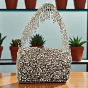 Designer Luxury Half <b>Moon</b> Pearl Beaded Flap Evening Clutch Bag Women Bridal Wedding Party Customizable High Quality Fashion - Product Image 4