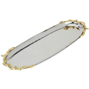 Bandeja de Servicio Rectangular de Metal Hecha a Mano para Bodas, Diseño Único con Asas en Forma de Rama Dorada, Ligera, Centro de Mesa Decorativo - Product Image 4