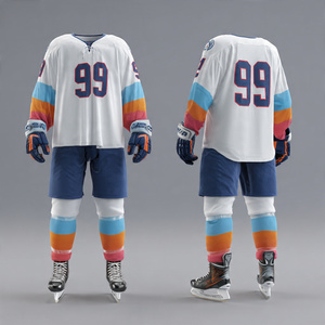 Uniformes de hockey sur glace surdimensionnés, maillots de hockey personnalisés imprimés, ensembles de shorts de hockey sur glace, entraînement, jeu, uniforme de hockey sur glace - Product Image 6
