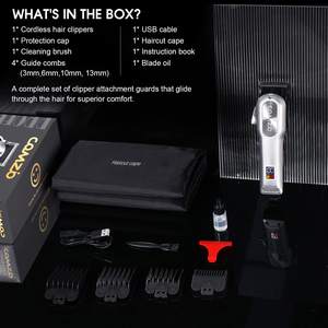 Kit de tondeuses à cheveux sans fil professionnelles pour hommes, tondeuse à barbe rechargeable avec écran LED, ensemble de toilettage à domicile avec grand écran LED - Product Image 3