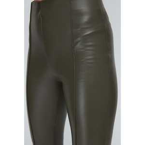 Leggings de fitness en mousseline décontractés, taille mi-haute, taille basse, effet push-up, nylon, cuir, spandex, sans couture, taille unique XL, lettrés, pour la salle de sport - Product Image 3