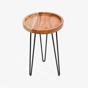 Minimalist Modern Brown Textured Durable Wooden Plant Stand 8x15inch (dxh) Size Eco-friendly - Product Image 1