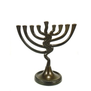Décor d'église en aluminium de qualité supérieure fait à la main en laiton 9 branches Hanukkah bougeoir menorah noir pour la décoration de la maison - Product Image 4