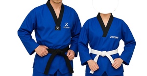 Taekwondo WTF uniforme Zevran marca Unisex 100% algodón artes marciales precio de fábrica - Product Image 3