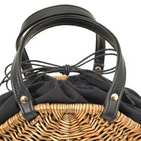 Sac à bandoulière élégant en rotin naturel du Vietnam avec fermeture à cordon, design confortable, doublure en coton, idéal pour la mode estivale féminine et les cadeaux