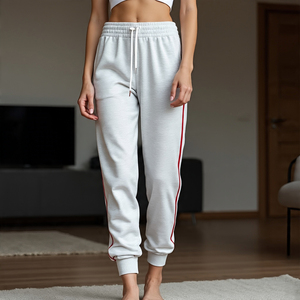 Pantalon de survêtement extérieur baggy à double taille pantalon de survêtement pour dames en coton polaire Streetwear pantalon de jogging à double ceinture pantalon de pyjama pour femmes - Product Image 4