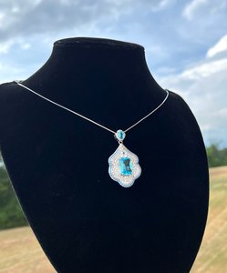 จี้สร้อยคอสีน้ำเงินอมม่วงจี้925สีนีออนสุดแปลกใหม่จี้เงินจี้วินเทจจี้เป็นแรงบันดาลใจจากธรรมชาติของผู้หญิง - Product Image 6