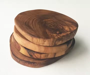 Sous-verres en noyer Fourniture en gros de sous-verres en bois naturel modernes fabriqués à la main par Crescent Crafts - Product Image 3