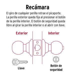 3 lucchetto per camera da letto a sfera, nichel satinato, HERMEX - Product Image 2