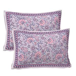 Parure de lit double king-size imprimée fleurs roses avec 2 taies d'oreiller, drap plat rayé, ensemble 3 pièces en coton (ADB1475) - Product Image 3