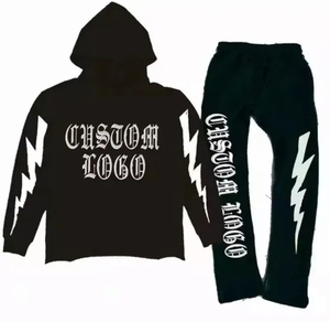 Conjunto Deportivo Personalizado OEM con Estampado Puff, Sudadera Extra Grande de Felpa para Hombre, Logotipo Técnico, Pantalón Deportivo 100% Algodón para Hombre - Product Image 2