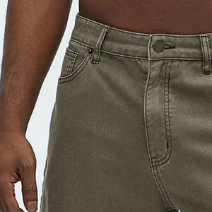 Short en jean uni pour homme Short en denim lavé ample avec logo personnalisé 100% coton Short décontracté longueur genou pour homme Short pour homme de couleur unie - Product Image 6