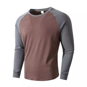 T-shirt raglan pour hommes à manches longues, confortable, en coton, couleur contrastée, élégant, imprimé sur mesure par OEM, fabricant de vêtements du Bangladesh - Product Image 5