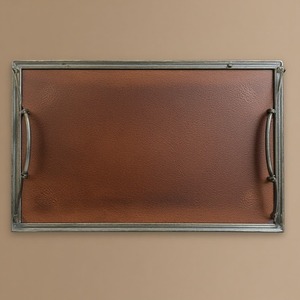 Bandeja de cuero de lujo con textura rica y asas elegantes hechas a mano para comedores de gama alta y lugares de hospitalidad profesional - Product Image 5