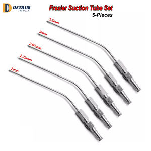 Ensemble de 5 tubes d'aspiration Yankauer en acier inoxydable à source d'alimentation manuelle Kit de ciseaux chirurgicaux pour la chirurgie - Product Image 2