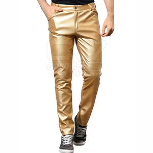 Ropa informal de alta calidad Pantalones de cuero para hombre Color sólido Ropa de calle más vendida Pantalones de cuero para hombre - Product Image 1