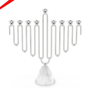 Top Quality Silver Finished Jewish Menorah Hanukkah 9 Branch <b>Candle</b> <b>Stand</b> - Product Image 1