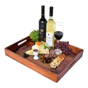 Bandeja otomana de madera segura para lavavajillas hecha a mano de alta calidad ecológica más vendida con asas para uso en restaurantes y hoteles - Product Image 2