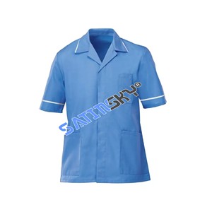 TÚNICA DE CUIDADO DE LA SALUD PARA HOMBRE UNIFORME DE ENFERMERA DENTISTA VET. HOSPITAL AZUL Disfraz Uniformes Top - Product Image 1