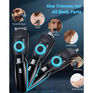 Tondeuse à barbe électrique étanche USB pour hommes, lame en céramique multi-séries, tondeuse pour la barbe, le visage, les oreilles, les poils du corps - Product Image 6
