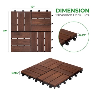 New Hot Item FG-VG12BR Solid <b>Wood</b> Tile Modern Design <b>Wood</b> Texture Outdoor Balcony Decoration Vietnam Anti-Slip Antibacterial - Product Image 2