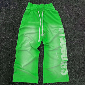 กางเกงผ้าฟลีซผ้าฝ้าย100% สำหรับผู้ชายกางเกงขากว้างแนวสตรีทแวร์วินเทจซีดจางเอวสองชั้นสำหรับผู้ชายขายส่ง - Product Image 1