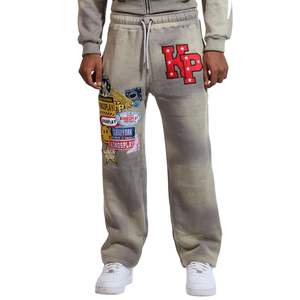 Pantalones Deportivos para Hombre con Parches Gráficos, Corte Holgado, Felpa, Estilo Urbano, Decorados, Casuales, para Uso Diario - Product Image 5