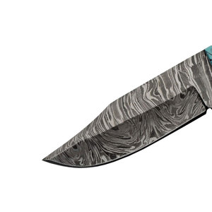 Cuchillo de caza de acero de Damasco hecho a mano con mango de madera de alta calidad, cuchillo de caza plegable para acampar de 73 capas - Product Image 3